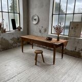 Farmhouse table in oak and walnut 2m