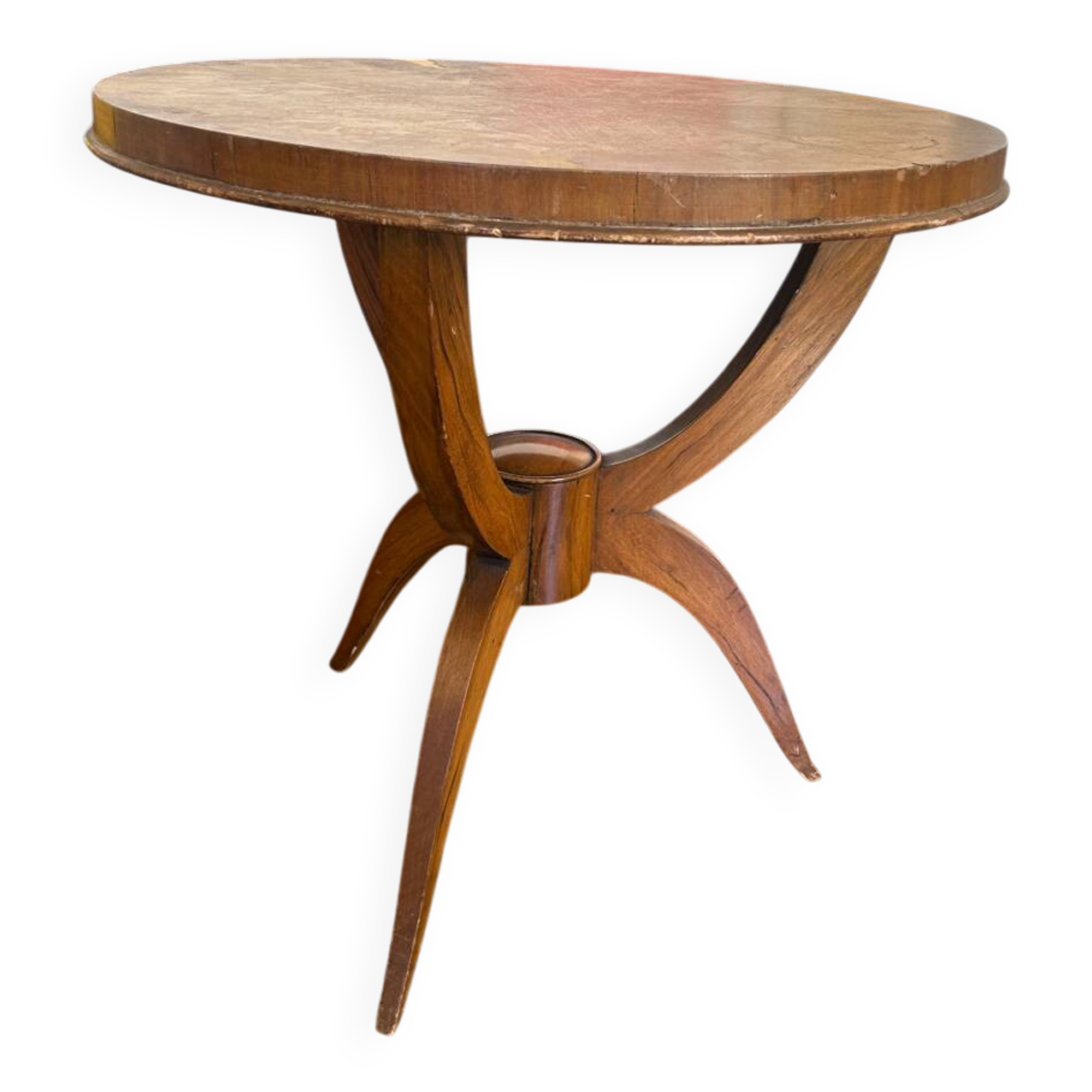 Art Deco Gueridon – Burl wood top – Walnut – 1930-1950