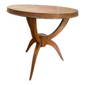 Guéridon Art Déco – Plateau bois de loupe – Noyer – 1930-1950