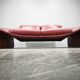 Italian Red Leather Sofa by Divanotti, Postmodern, 1990s