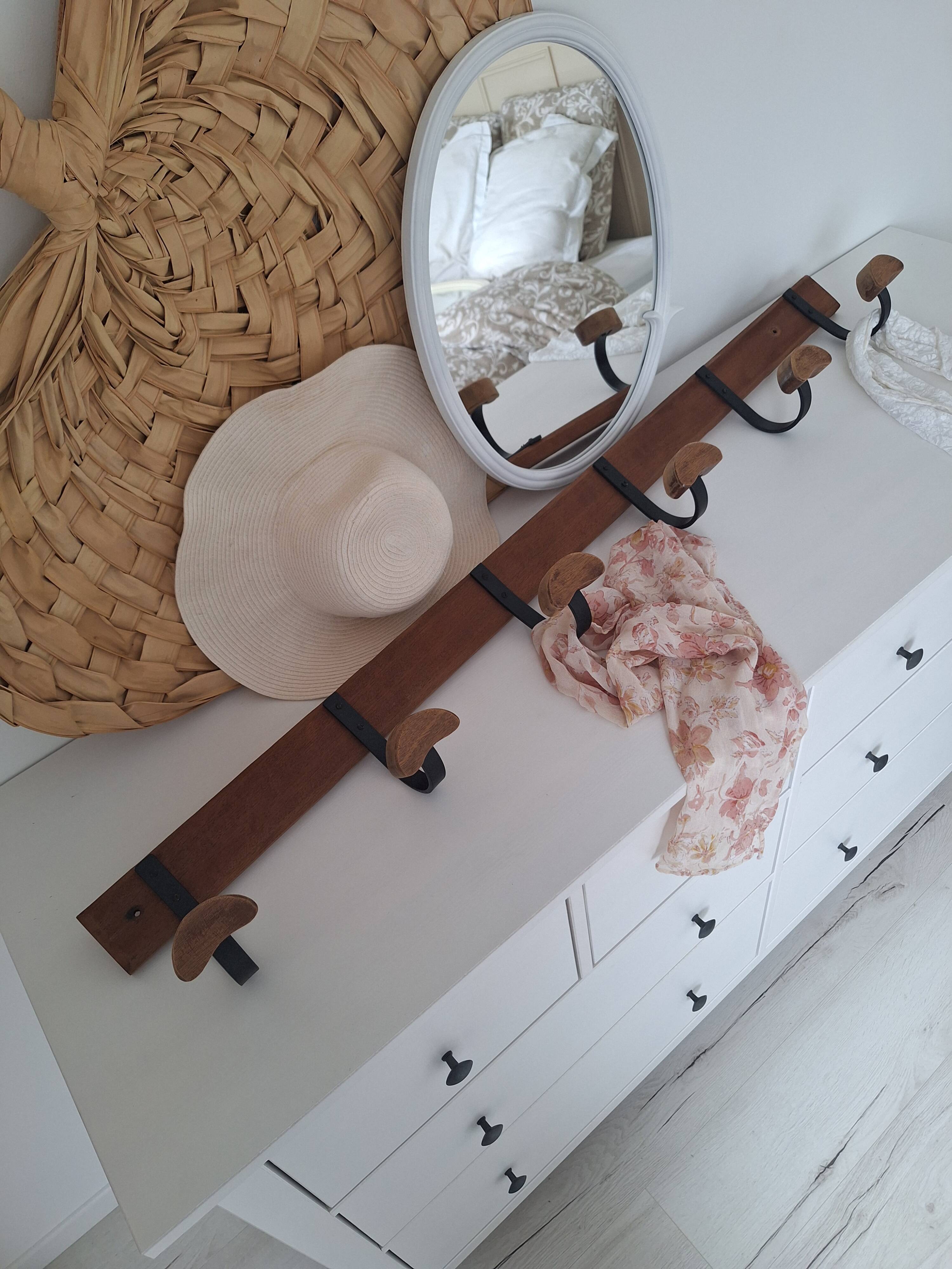Wooden and metal wall hook