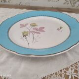 Round dish K&G Lunéville Badonviller France marli light blue floral decoration