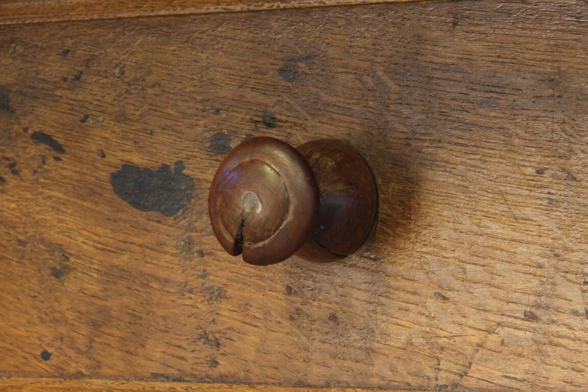 Baroque antique Nordic provincial oak table 1800s rustic farmhouse, rich patina