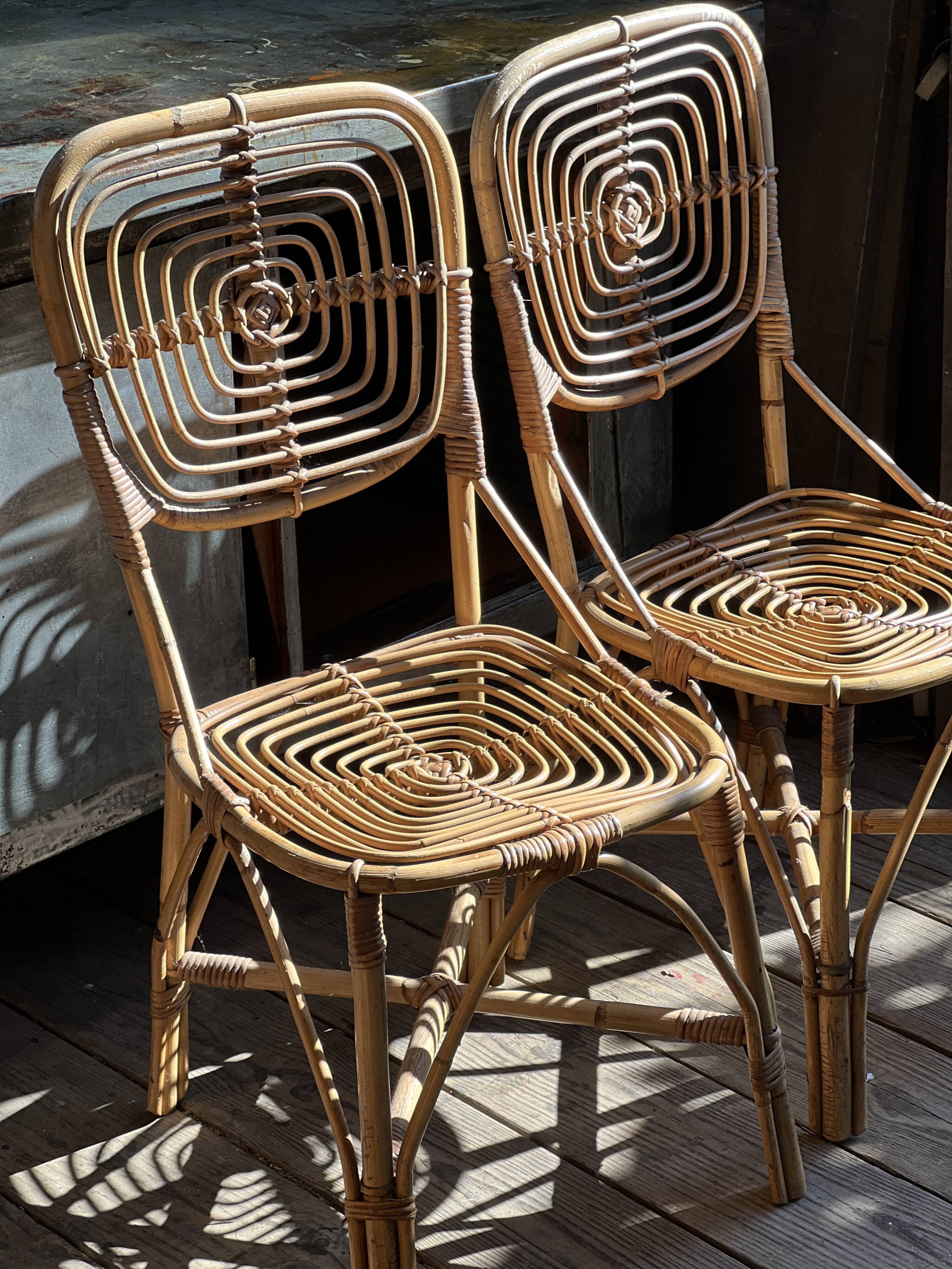 Pair of rattan chairs