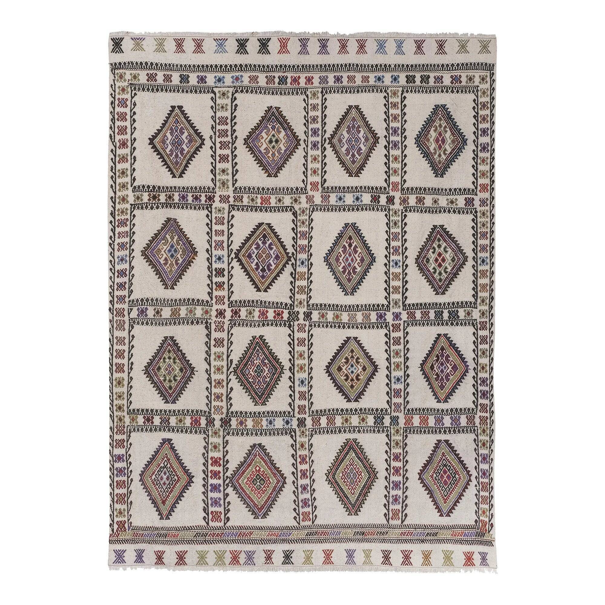 Vintage Turkish kilim, handwoven, 149x208 cm.