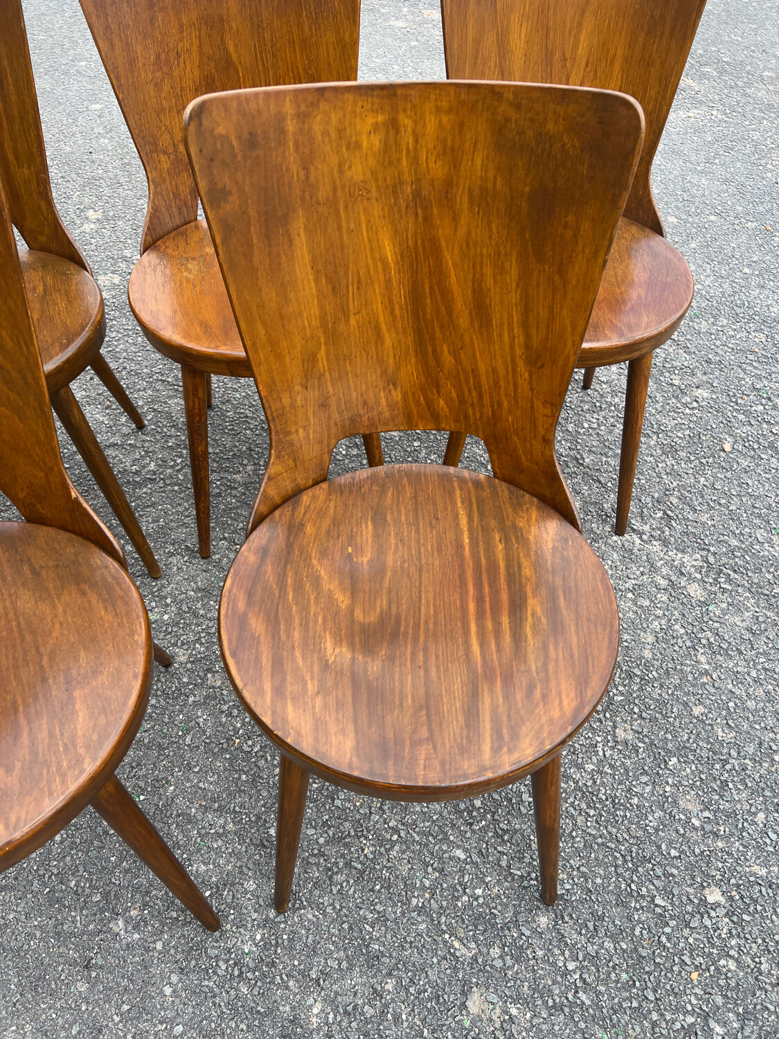 Suite of 6 Baumann chairs Dove model