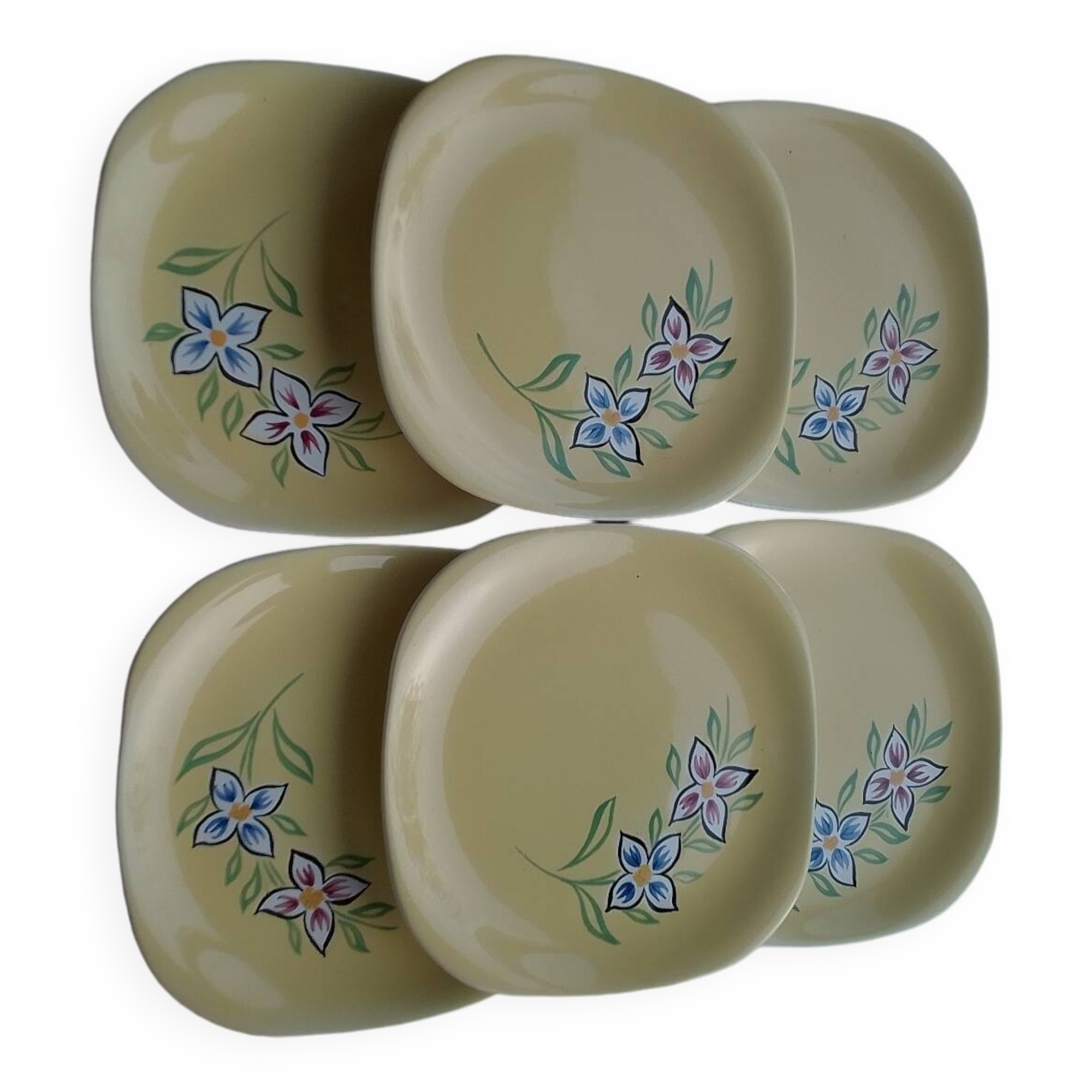 6 KG Luneville earthenware plates