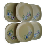 6 KG Luneville earthenware plates