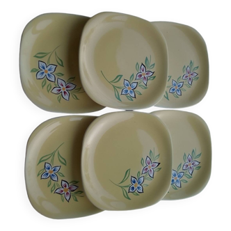 6 KG Luneville earthenware plates