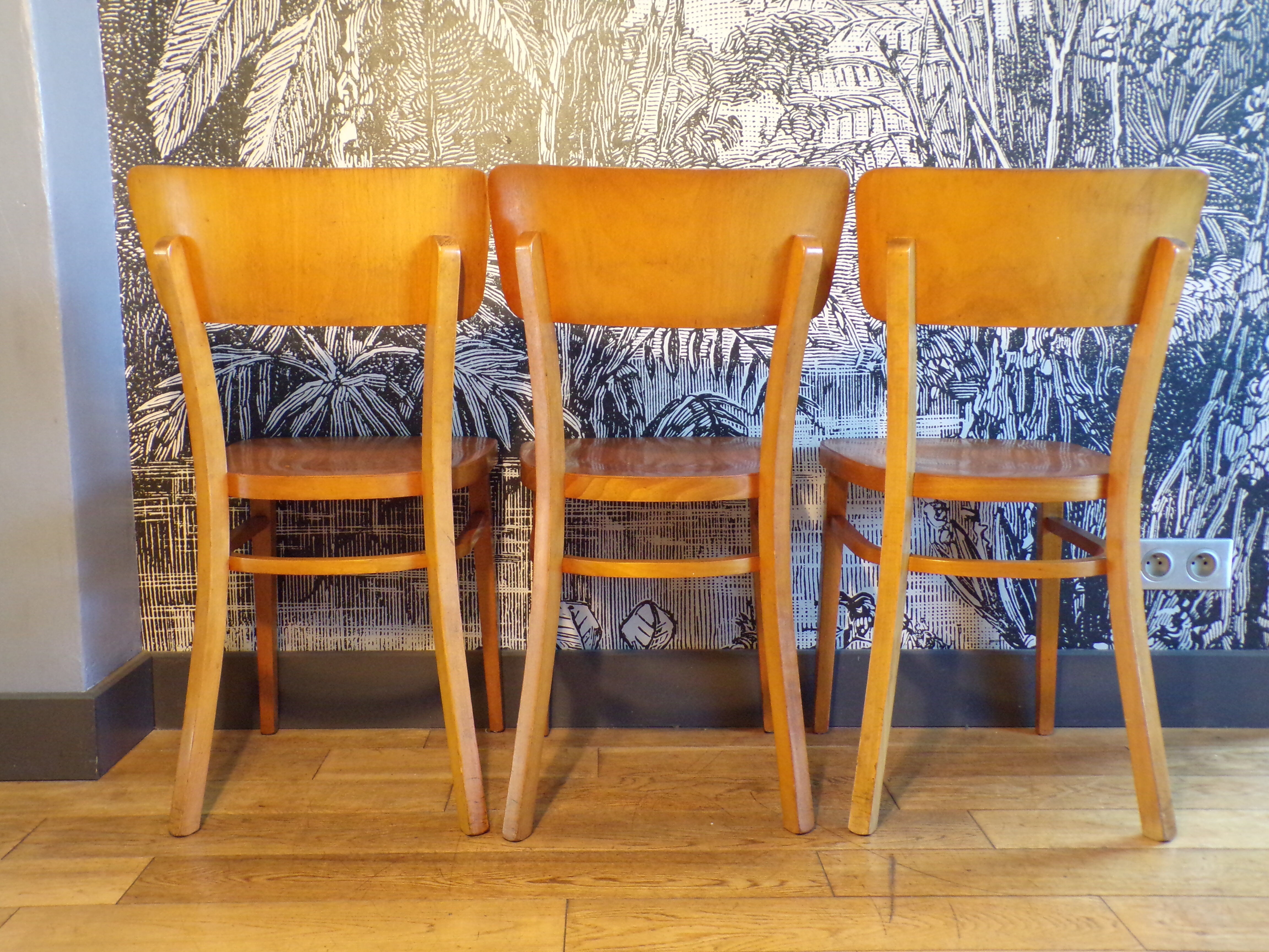 3 vintage Thonet bistro chairs