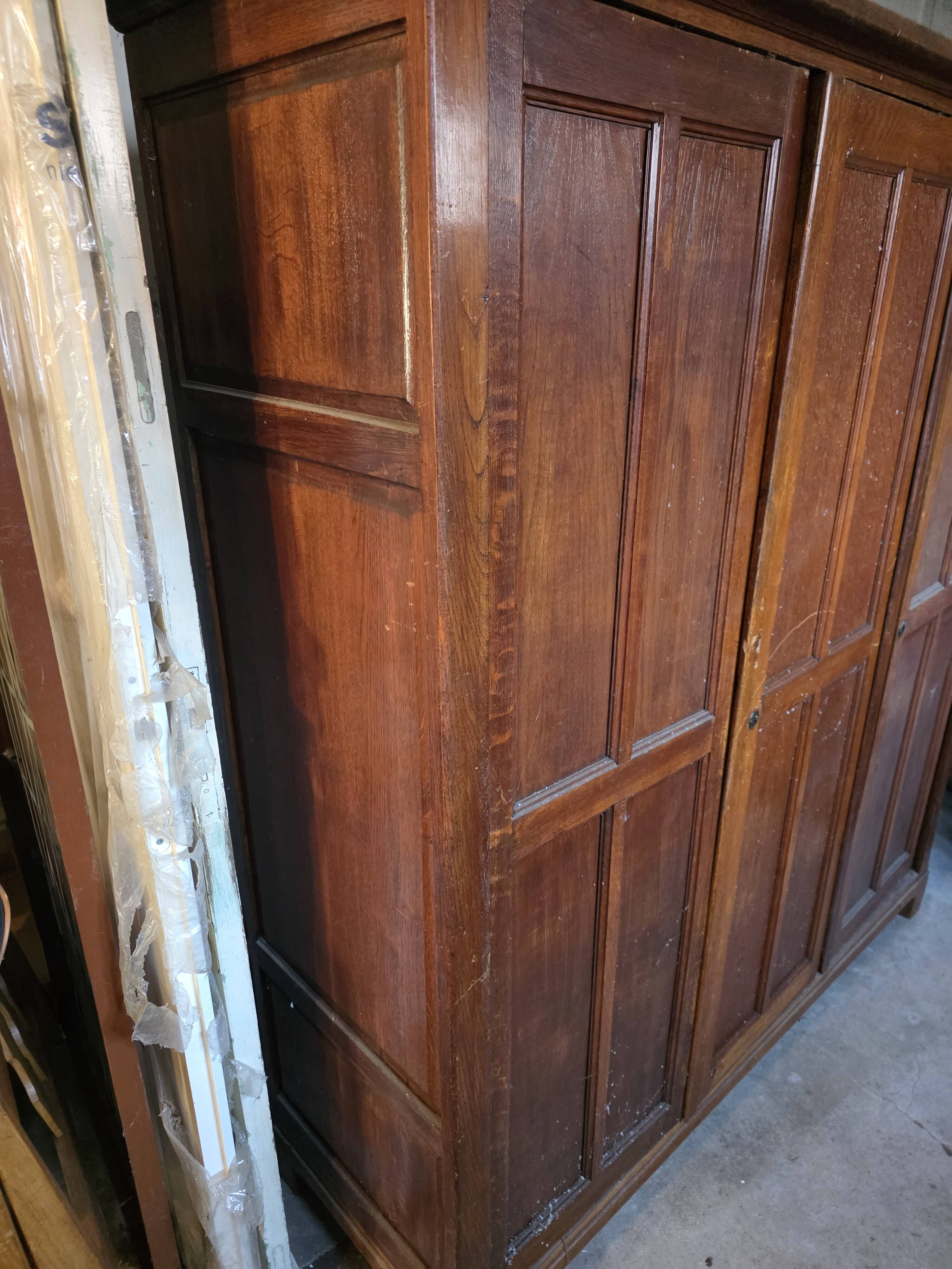 3-door workshop cabinet in solid oak