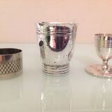 Timpani, shell and round of silver metal / vintage towel 50s-60s