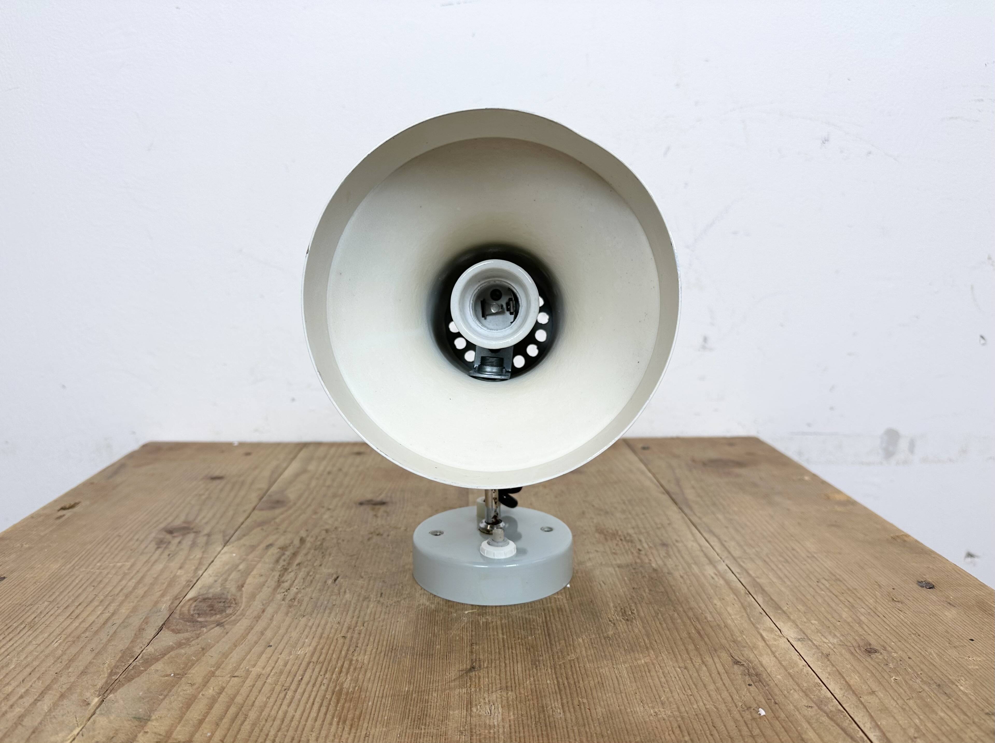 Vintage Grey Metal Wall Lamp by Josef Hurka for Napako, 1970s