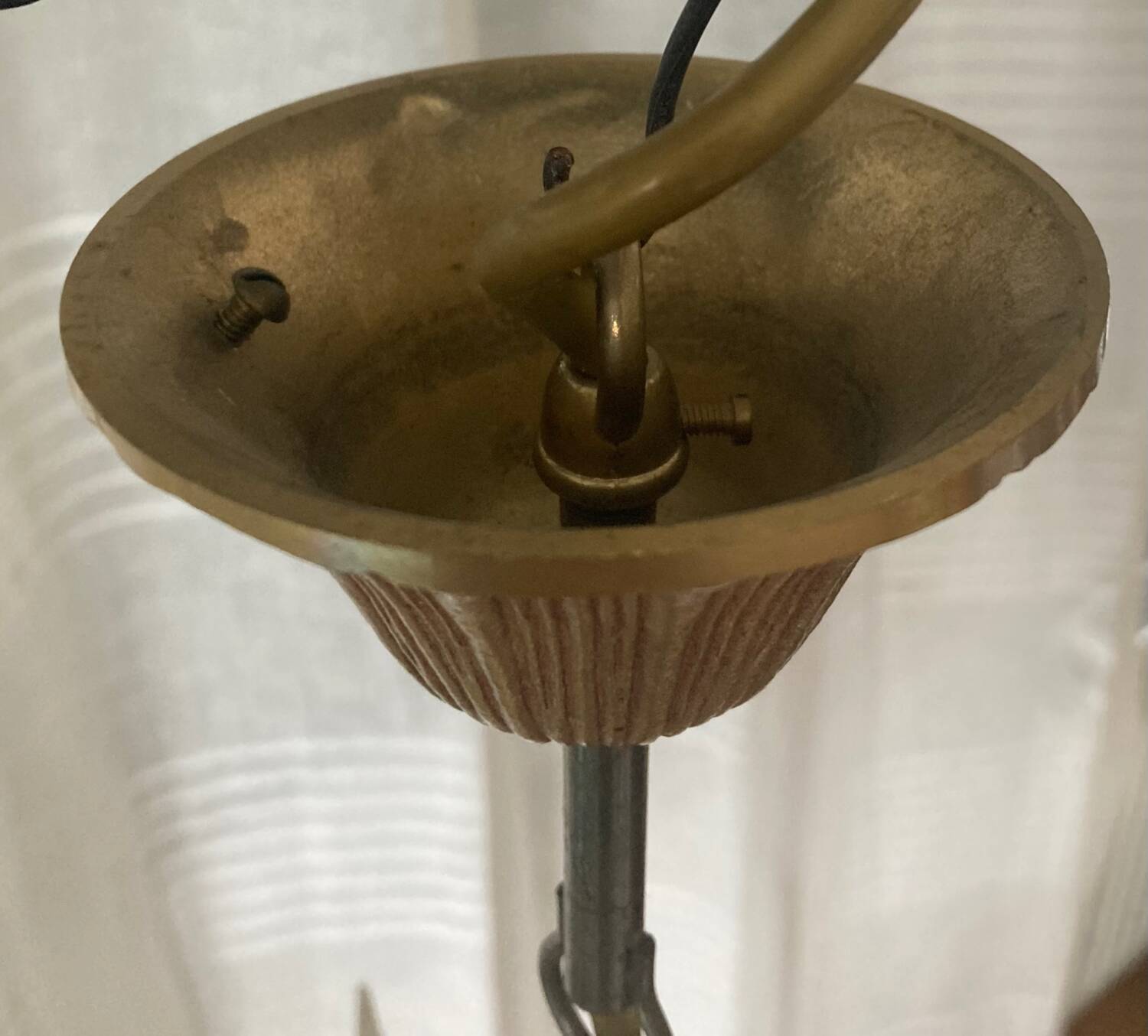 Lustre en bronze doré à 5 bras, époque XXeme