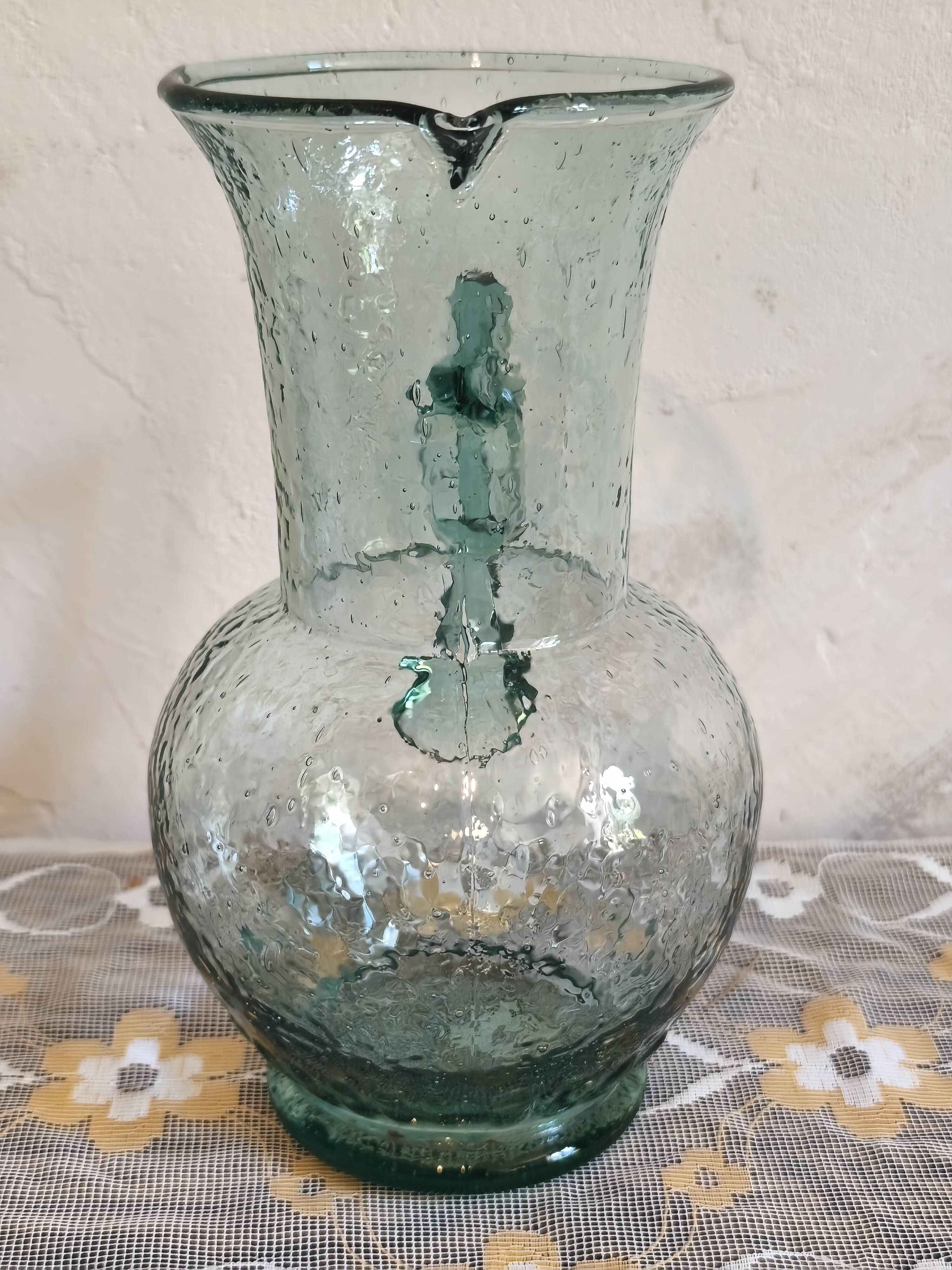 Bubble glass carafe in Biot style