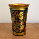 Khokhloma painted Russian wooden vase