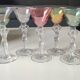 Set of 7 liqueur glasses. Royal Bayel crystal. Caryatid/Venus base.