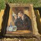 Vintage Mid-Century Alchemist Oil Painting