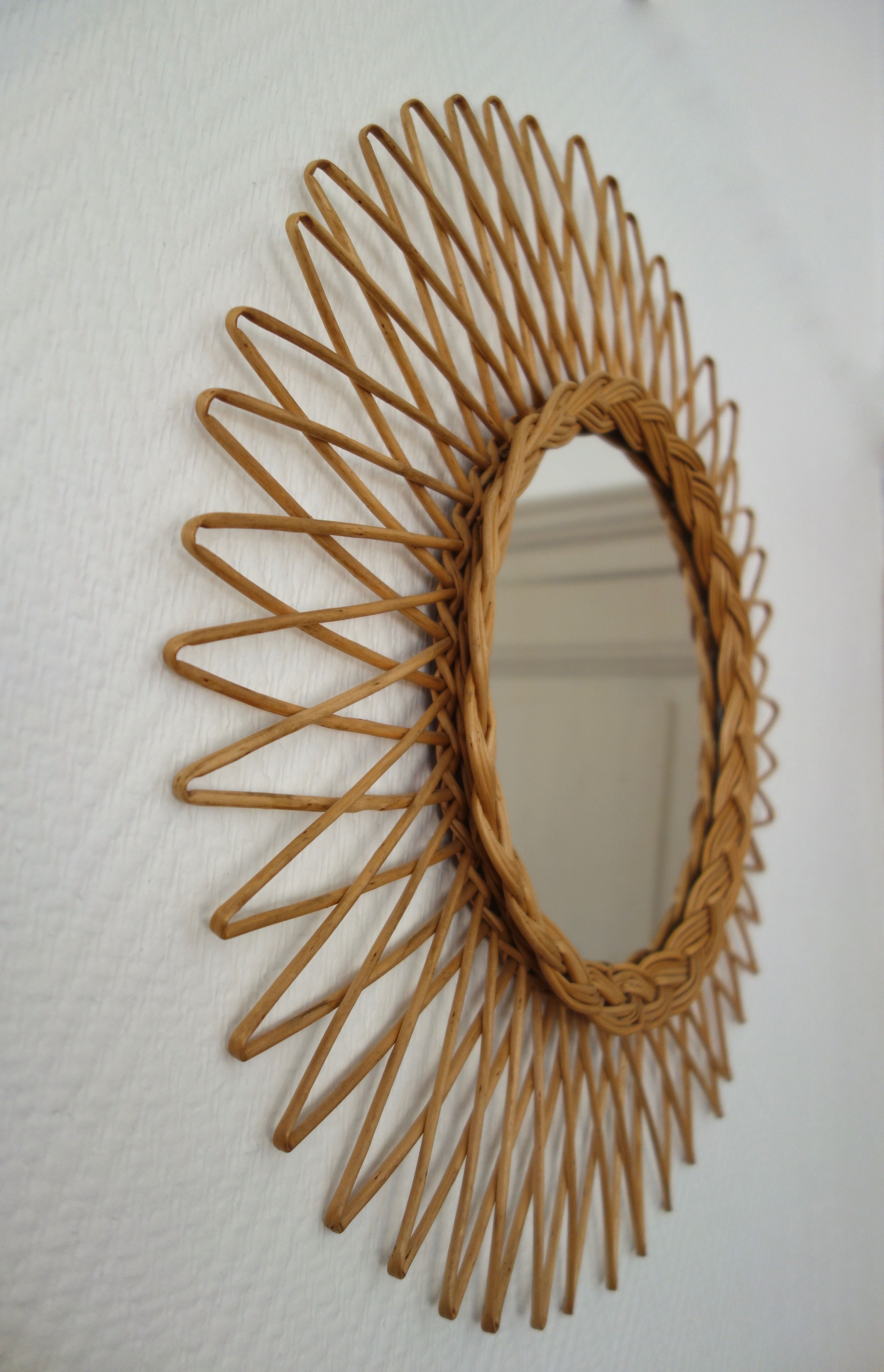Rattan sun mirror 60s diameter 50cm