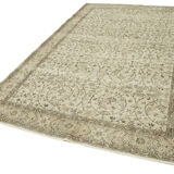 Hand-knotted one-of-a-kind turkish beige carpet 190 cm x 297 cm
