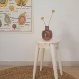 Vintage white farm stool