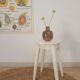 Vintage white farm stool