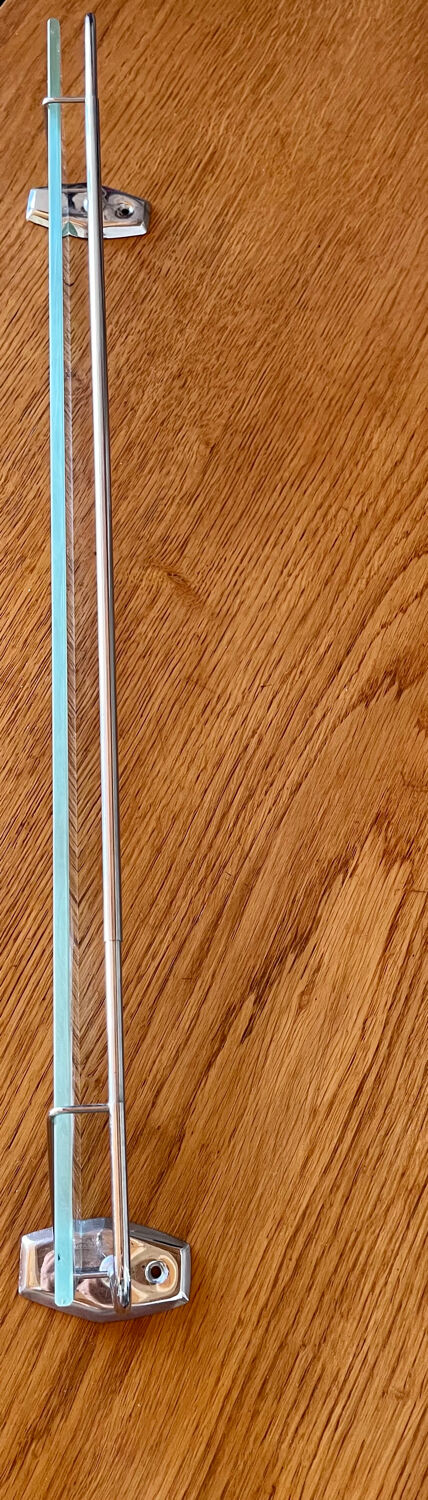 Vintage bathroom shelf, chrome metal and glass