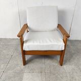 Vintage pine wood armchair, 1960s