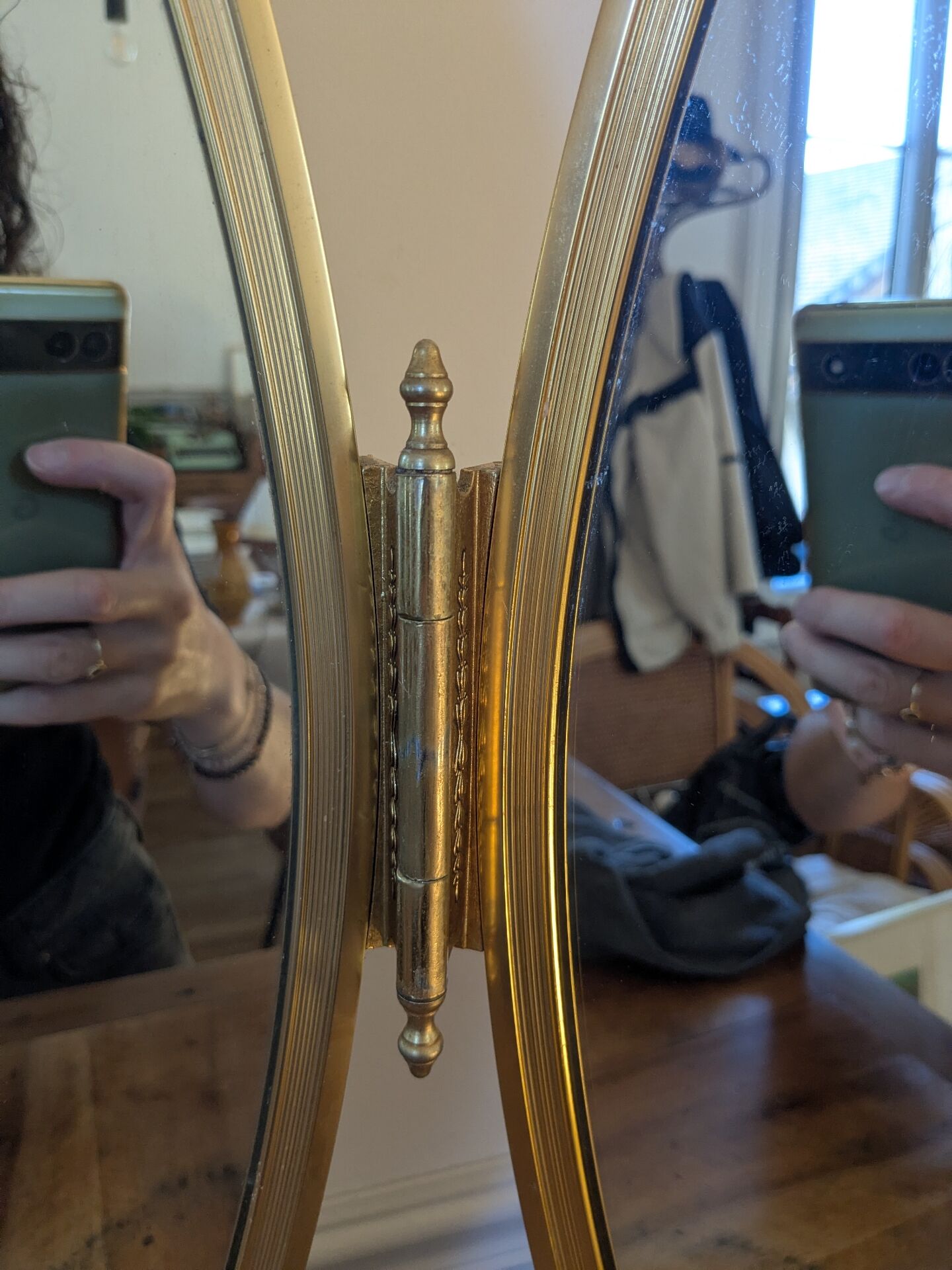 Louis XV style triptych mirror