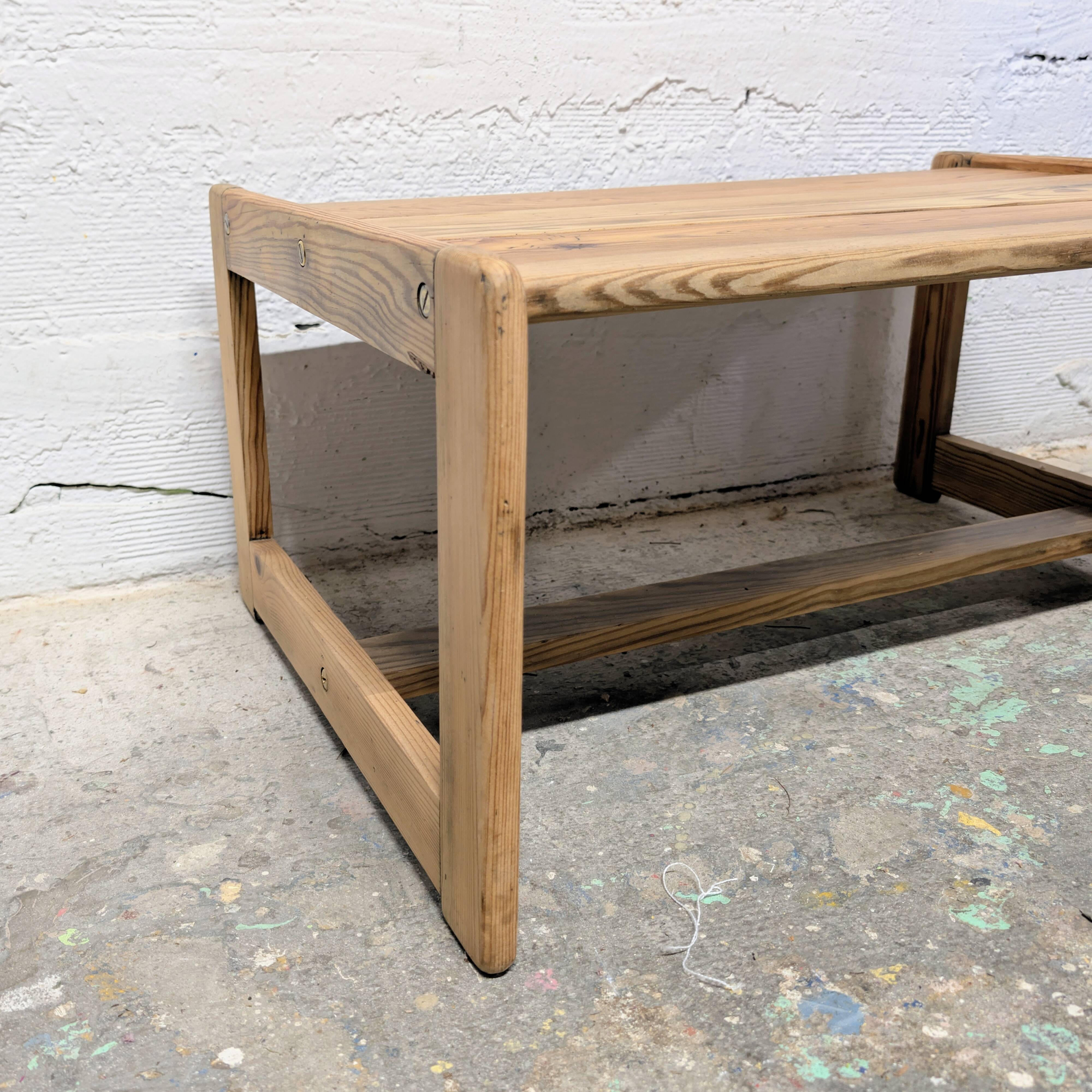 Solid pine coffee table from the 60s