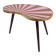 Petite table d'appoint, forme rein, rayures rose-taupe, 3 pieds élégants, style années 50
