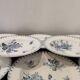 Sarreguemines ceramic soup plate, Flore model in blue sold individually