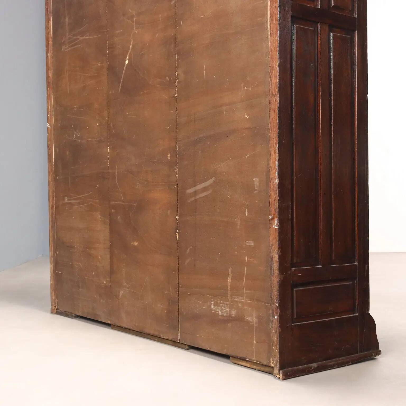 Antique oak commode stained walnut, 30 drawers, 20th century