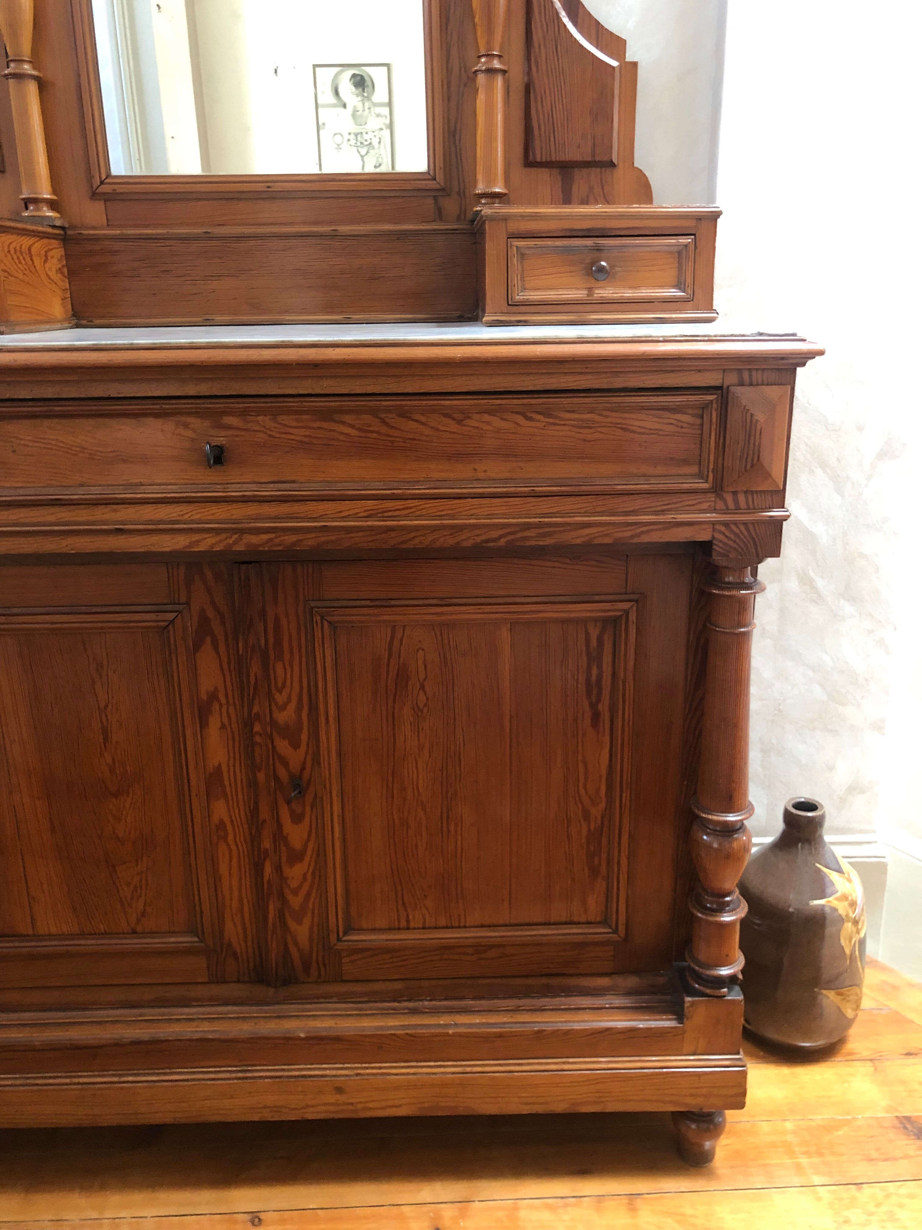 Wooden and marble dressing table
