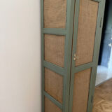 Small green cupboard celadon and jute