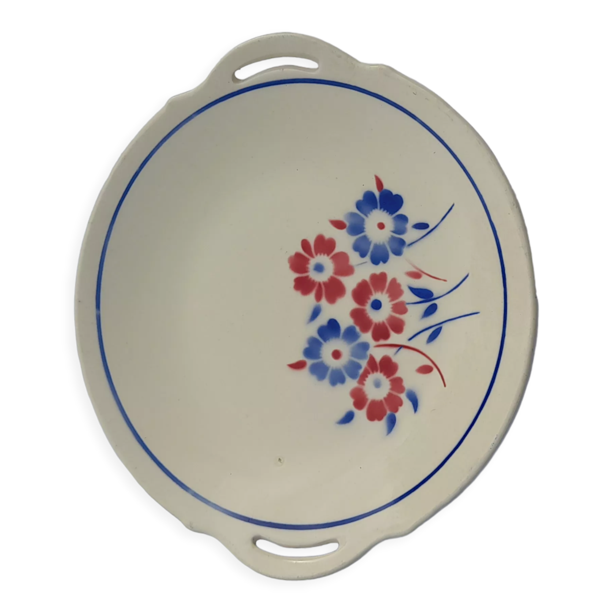 Presentation dish in earthenware of Lunéville KG Keller Guerin model Sylvain diam 29 cm
