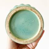 Vintage ceramic ribbed corolla vase