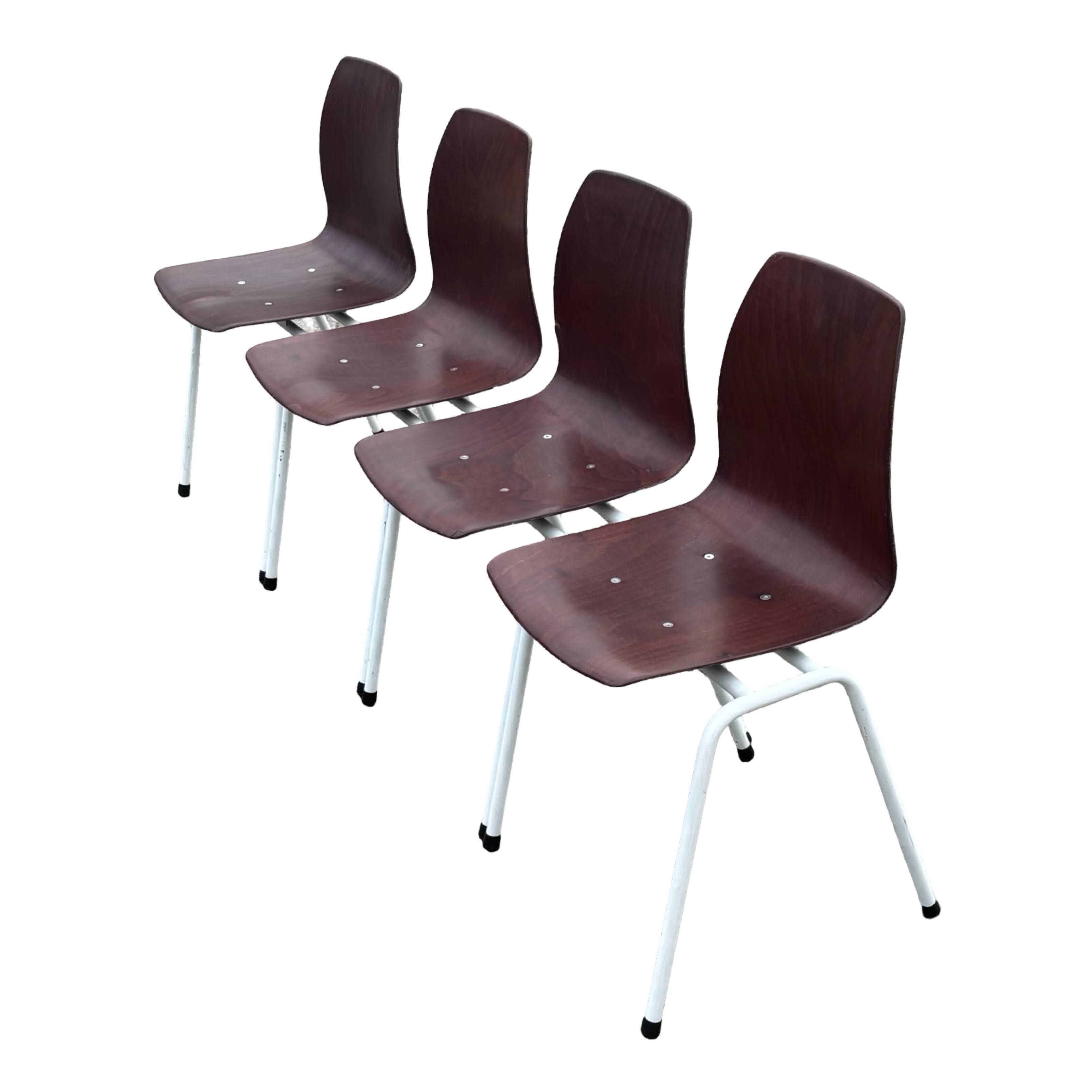 Vintage set of four Stacking Chairs by Elmar Flötotto for Pagholz