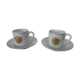 2 coffee cups and saucers in Limoges porcelain