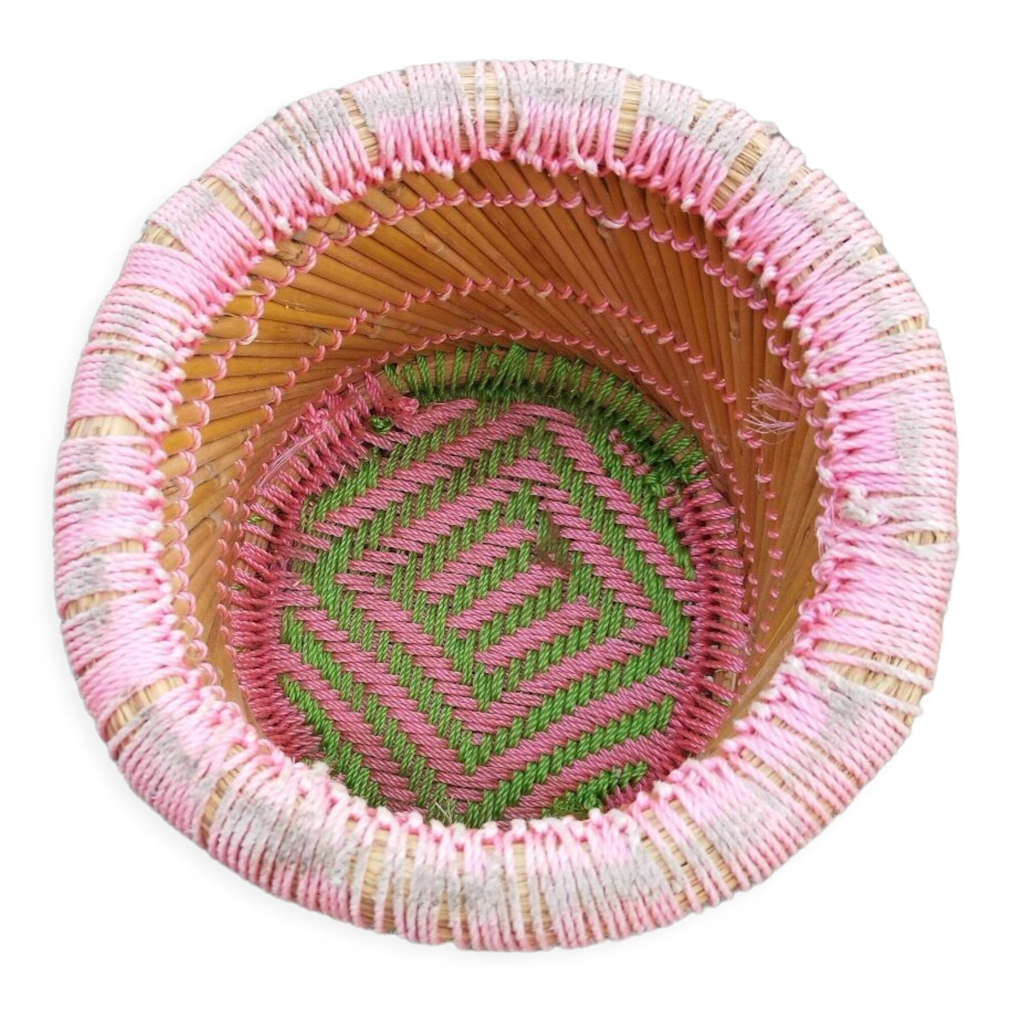 Armchair and stool set in bamboo and braided string