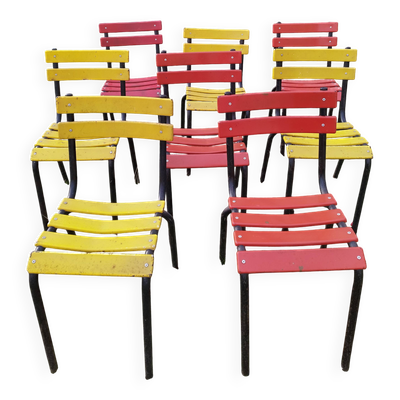 Chaises métalliques bistrot vintage