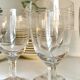 4 guilloché crystal stemmed glasses