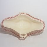 Saucière en porcelaine opaque de Gien modèle chardons, terre de fer.