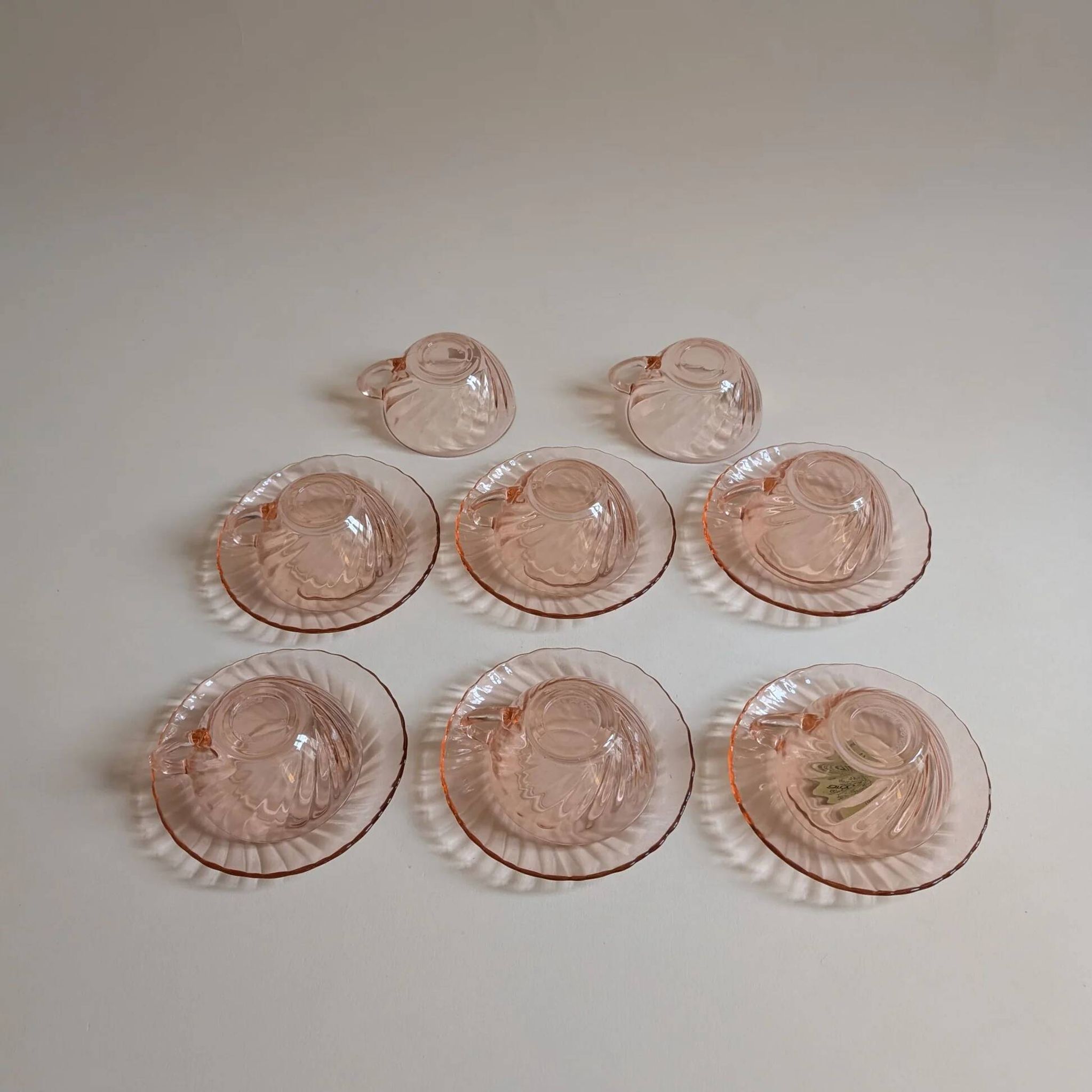 Rosaline tea or coffee service, Arcoroc France, 1970s/1980s