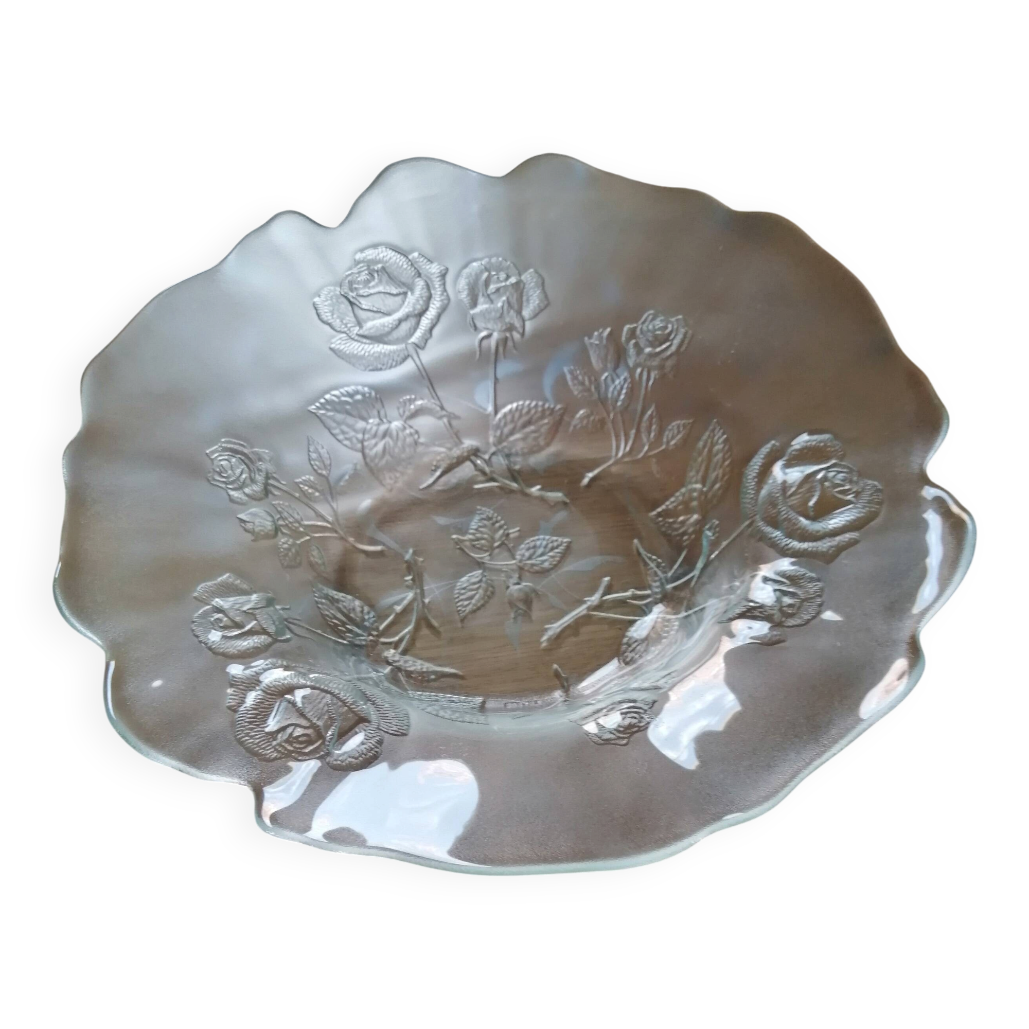 Vintage glass salad bowl