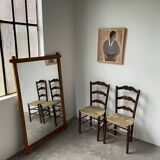 Pair of rustic oak straw chairs