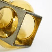 1960s Space Age pendant lamp by Temde made of glass and nickel-plated metal