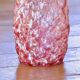 Vase ancien en verre de Clichy rose et blanc