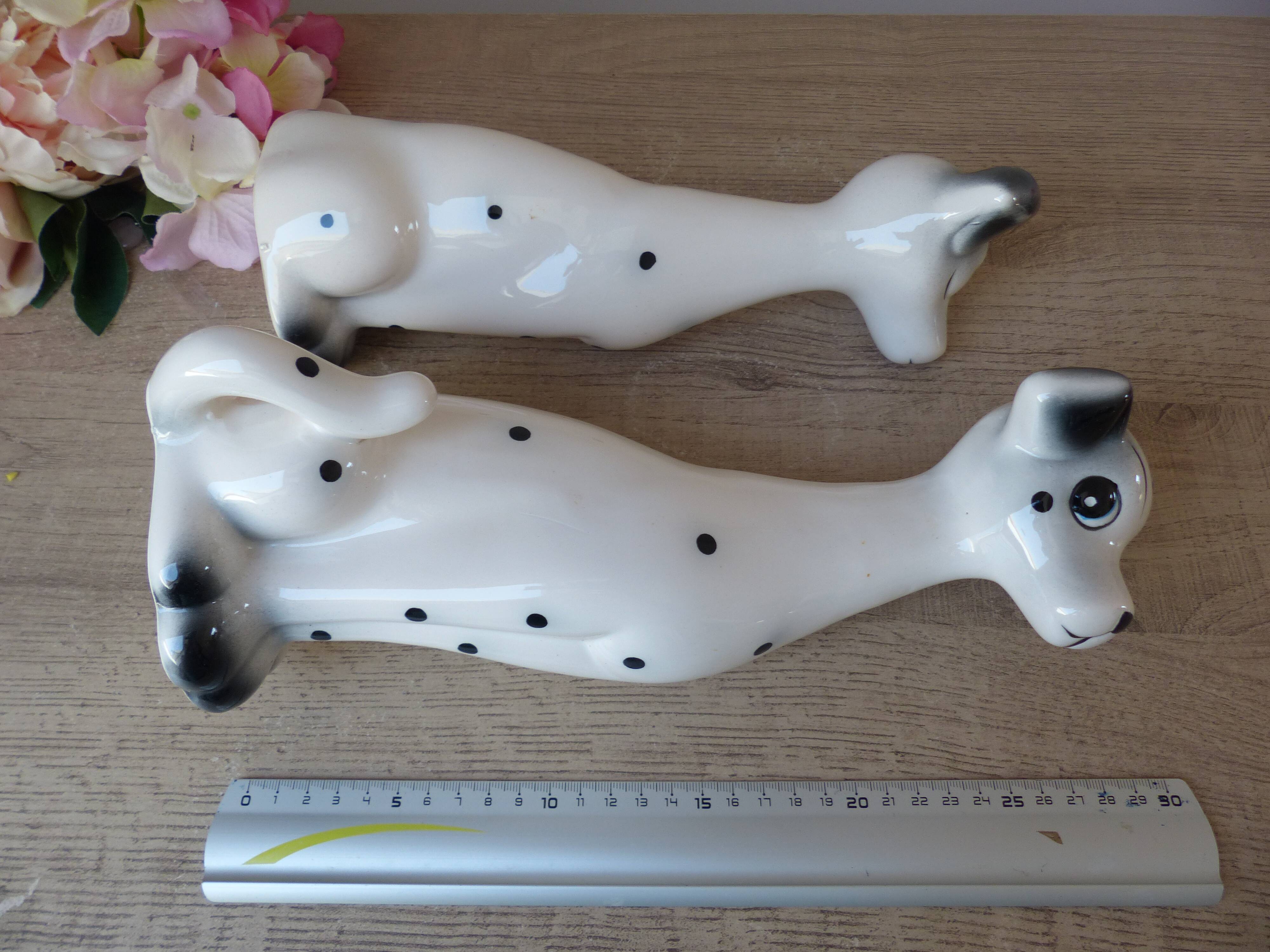 Couple of romantic Dalmatian figurines in ceramic – 1970s