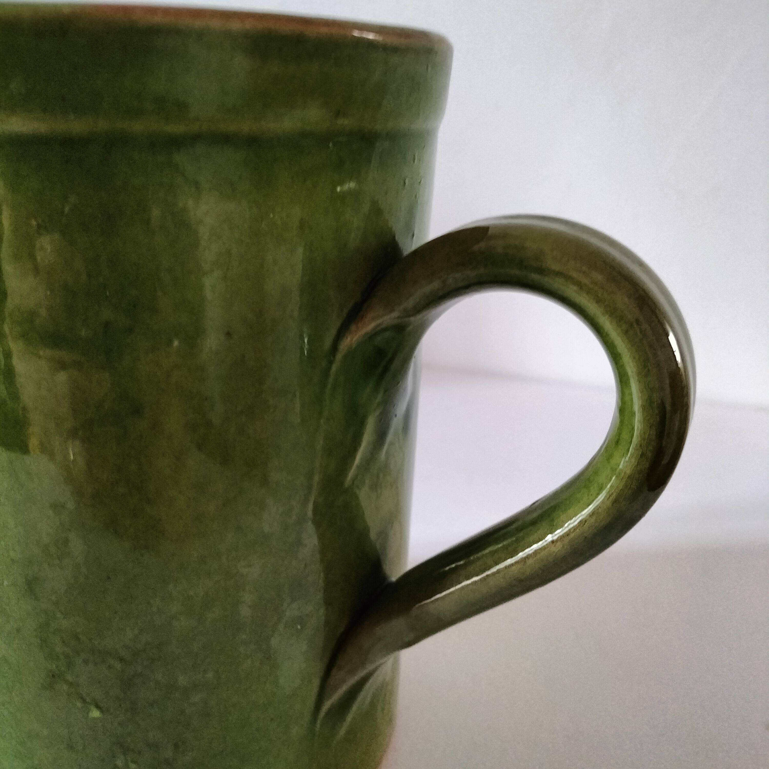 Glazed earthenware pitcher with bird motif - Haute Savoie